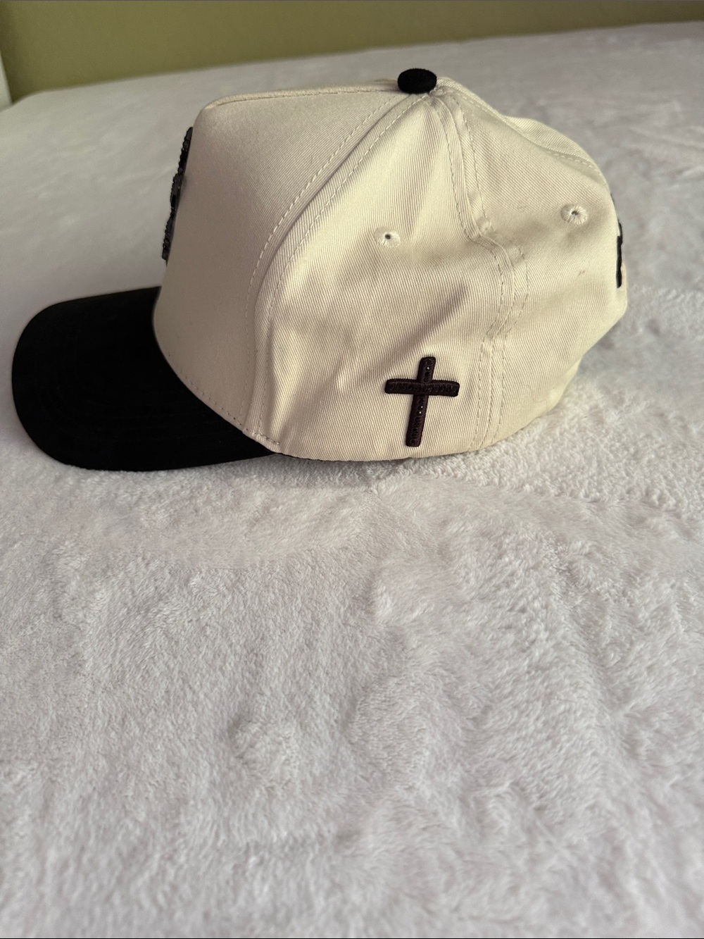 De Rancho Cream and Black Embellished Cowboy Baseball Cap - Picture 3 of 8